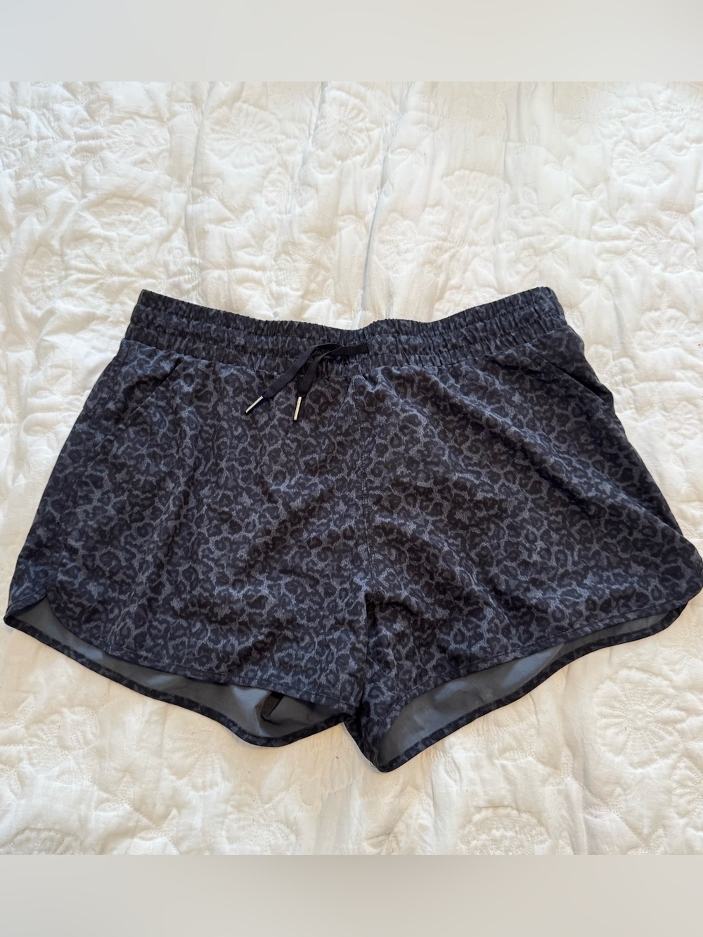 Kyodan Black Leopard Print Athletic Shorts